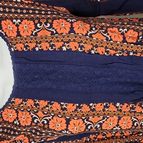 Matilda Jane "Once Upon A Time" Floral Long Sleeve with Center Front Crochet S - Picture 4 of 12